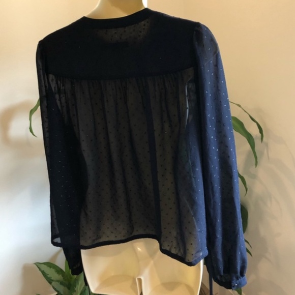 AllSaints Eliana Shimmer Top, Mystic Blue - Picture 5 of 7